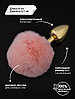 Маленькая анальная пробка с розовым хвостиком - Пикантные штучки, 6 см, фото 2