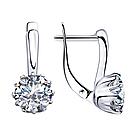 Серьги из серебра с фианитами Diamant 94-120-01218-1 серебро с родием, фото 4