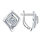 Серьги из серебра с фианитами Diamant 94-120-00740-1 серебро с родием, фото 4