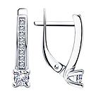 Серьги из серебра с фианитами Diamant 94-120-01573-1 серебро с родием, фото 4