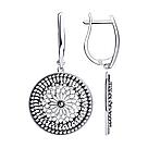 Серьги из серебра Diamant 95-121-01112-1 черненное серебро, фото 4