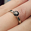 Золотое кольцо с Черным бриллиантом 0.89Сt, фото 2