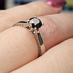 Золотое кольцо с Черным бриллиантом 0.89Сt, фото 6