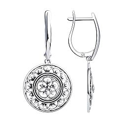 Серьги из серебра Diamant 95-121-01114-1 черненное серебро