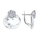 Серьги из серебра с фианитами Diamant 94-120-01527-1 серебро с родием, фото 4