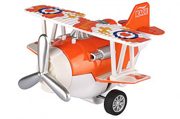 Same Toy Самолет металлический инерционный Aircraft со светом и музыкой (оранжевый)