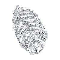 Кольцо из серебра с фианитами SOKOLOV 94013131 покрыто родием