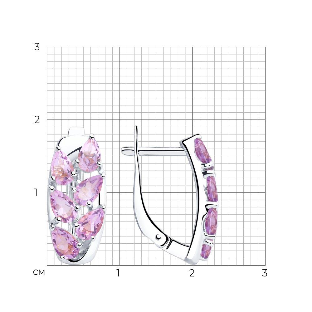Серьги из серебра с аметистами SOKOLOV 92022068 покрыто родием с английским замком - фото 3 - id-p63386488