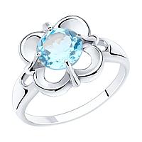 Кольцо из серебра с топазом Diamant 94-310-00713-1 покрыто родием