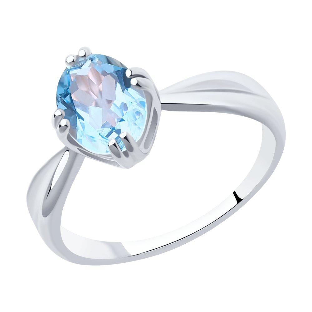 Кольцо из серебра с топазом Diamant 94-310-00635-1 покрыто  родием