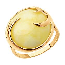 Кольцо из золочёного серебра с янтарём Diamant 93-310-00840-1 позолота