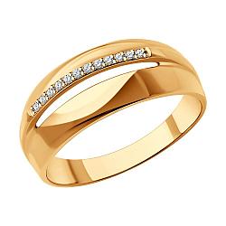 Кольцо из золочёного серебра с бриллиантами Diamant 93-210-01744-1 позолота