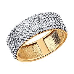 Кольцо из золочёного серебра с фианитами Diamant 93-110-01762-1 позолота