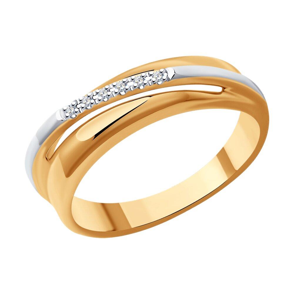 Кольцо из золочёного серебра с бриллиантами Diamant 93-210-01746-1 позолота