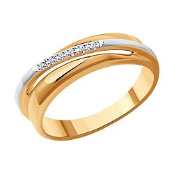 Кольцо из золочёного серебра с бриллиантами Diamant 93-210-01746-1 позолота