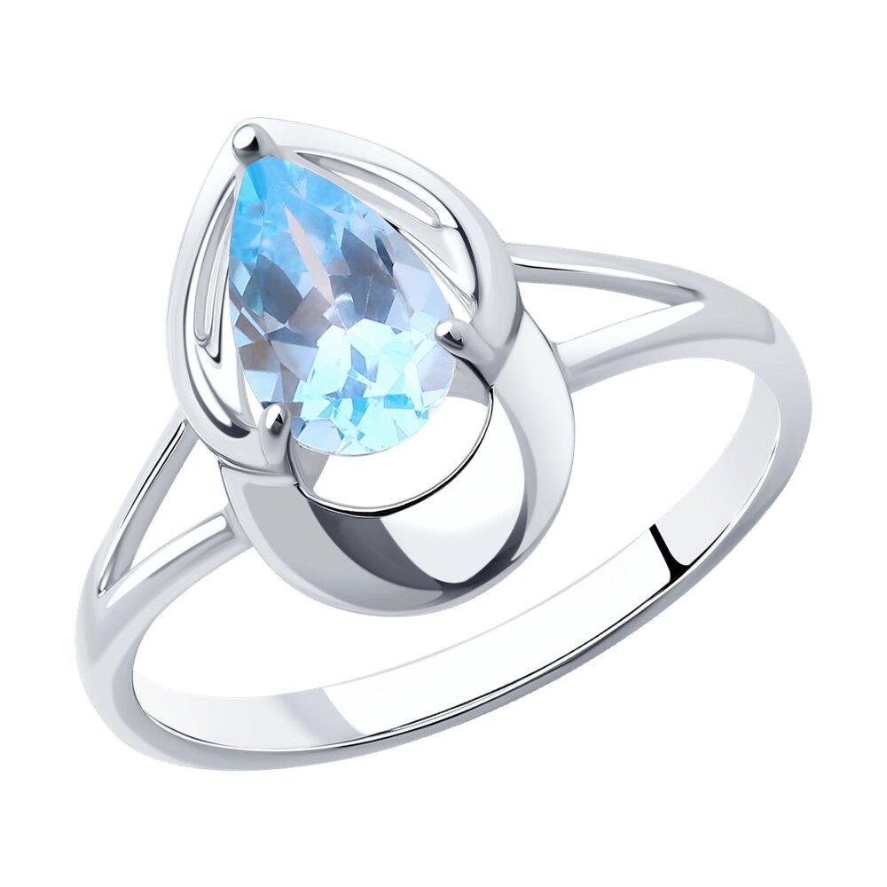 Кольцо из серебра с топазом Diamant 94-310-00981-1 покрыто  родием