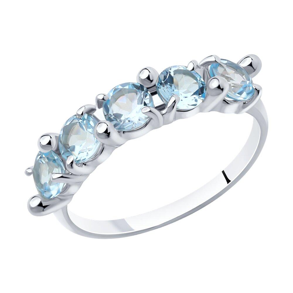 Кольцо из серебра с топазами Diamant 94-310-00346-1 покрыто родием - фото 1 - id-p68349840