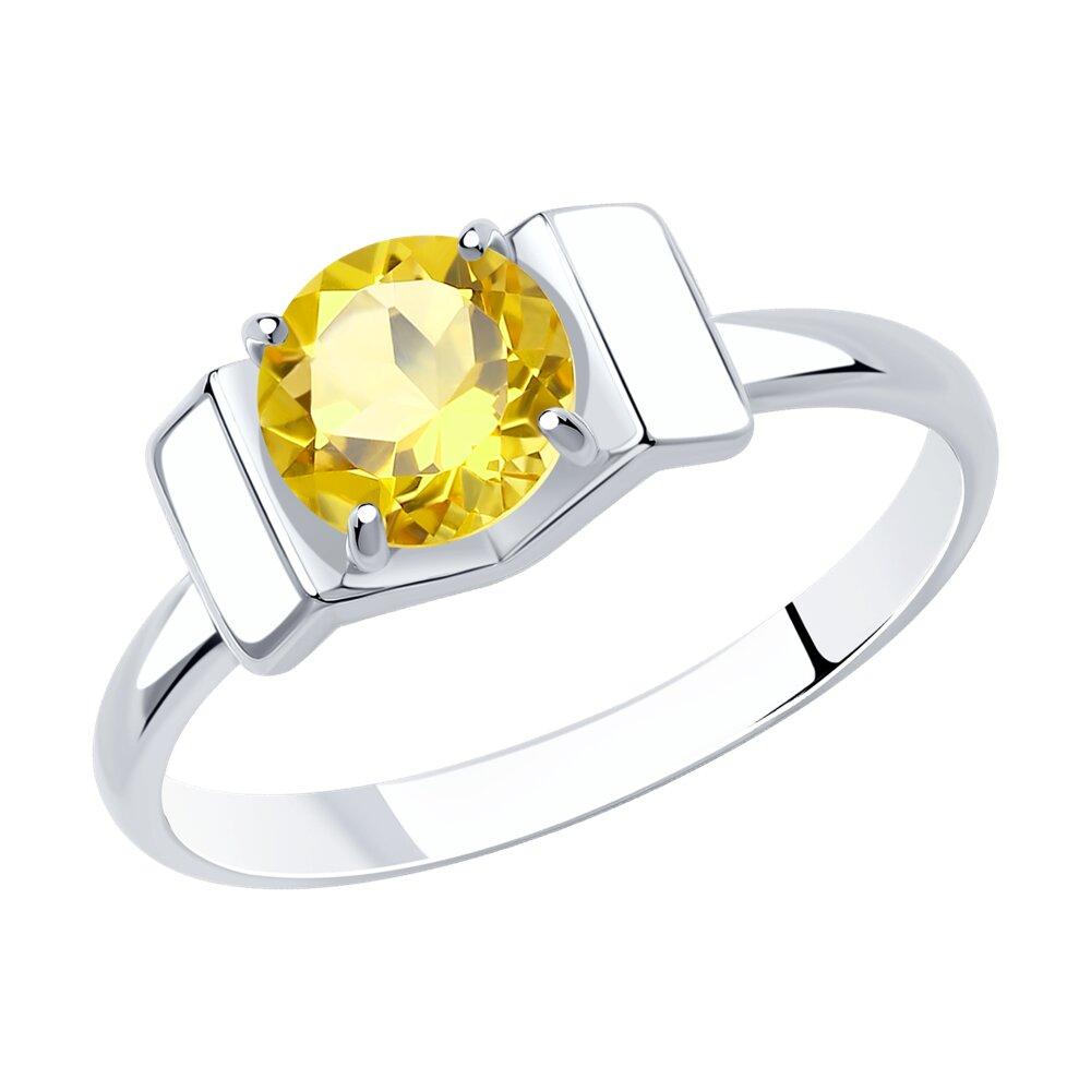 Кольцо из серебра с цитрином Diamant 94-310-00774-3 покрыто родием - фото 1 - id-p83966644
