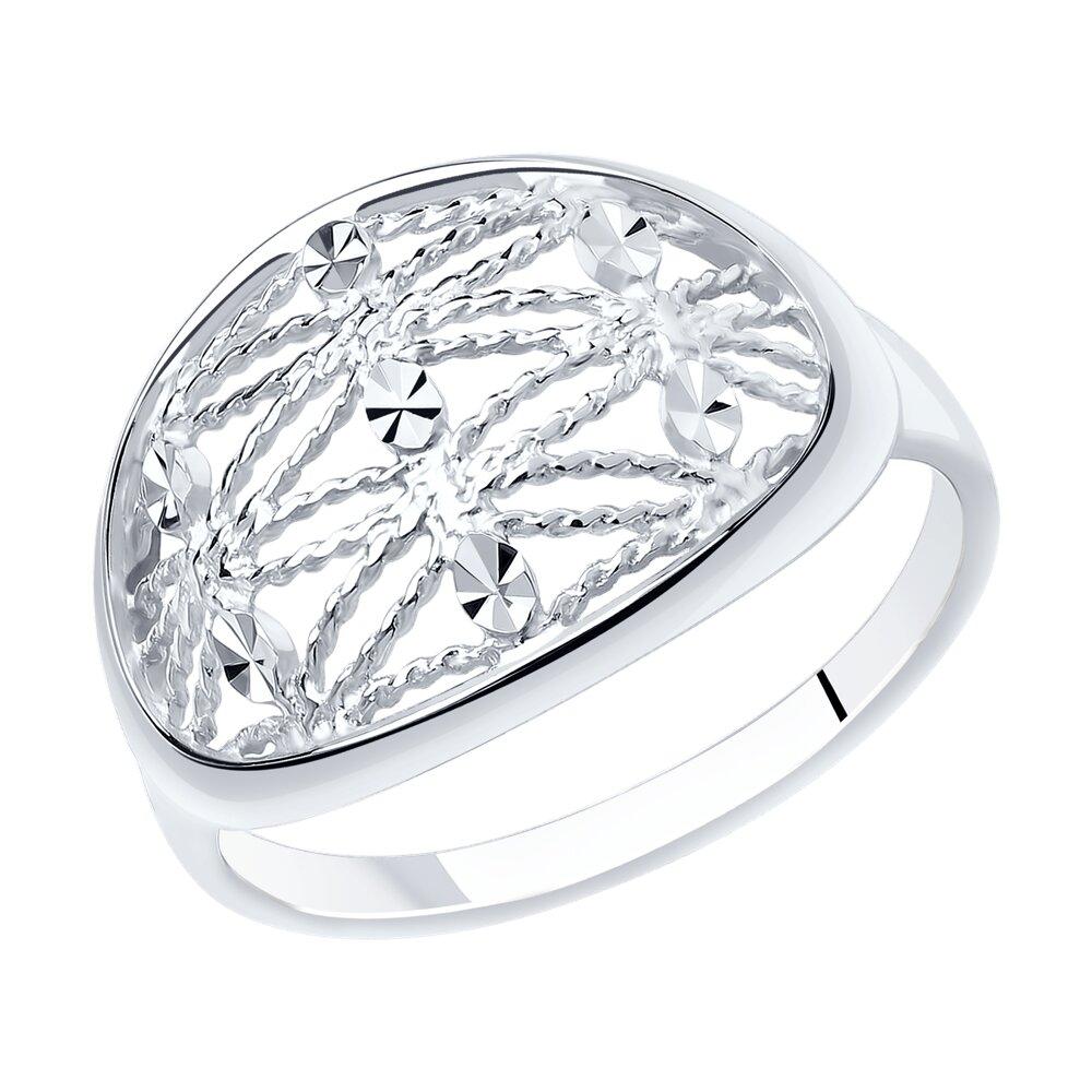 Кольцо из серебра с алмазной гранью Diamant 94-110-00719-1 покрыто  родием