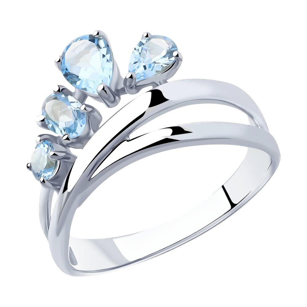 Кольцо из серебра с топазами Diamant 94-310-00450-1 покрыто родием - фото 1 - id-p68810247