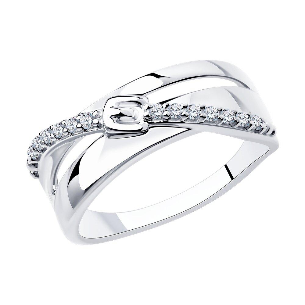 Кольцо из серебра с фианитами Diamant 94-110-00802-1 покрыто  родием