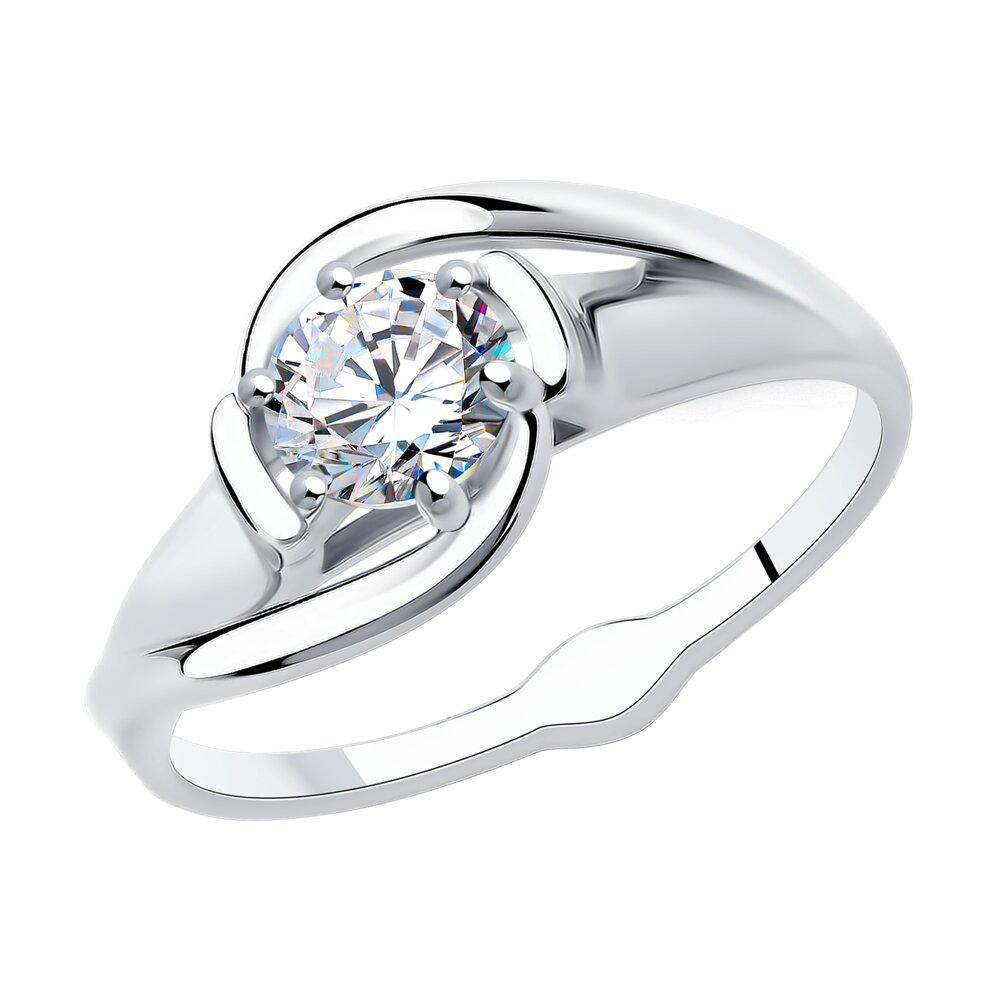 Кольцо из серебра с фианитом Diamant 94-110-00653-1 серебро с родием