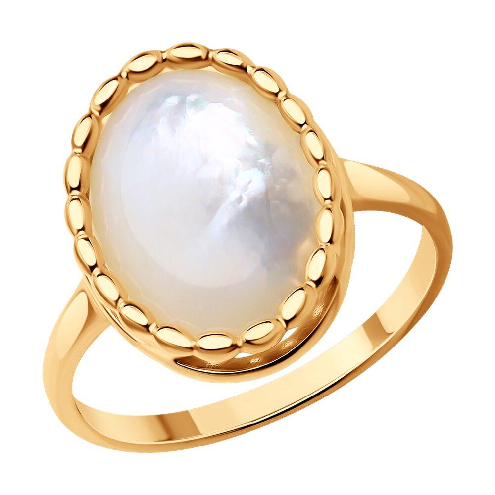 Кольцо из золочёного серебра с перламутром Diamant 93-310-01601-1 позолота