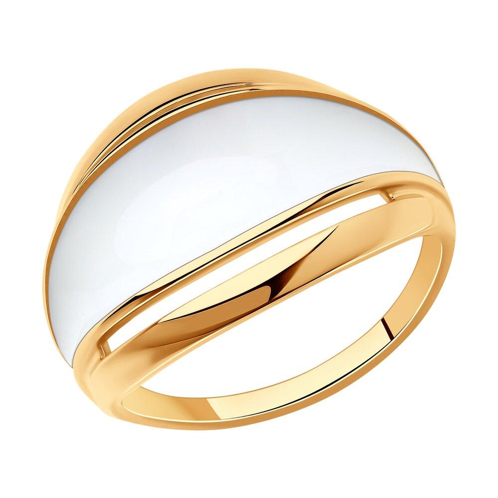 Кольцо из золочёного серебра с эмалью SOKOLOV 93010875 позолота