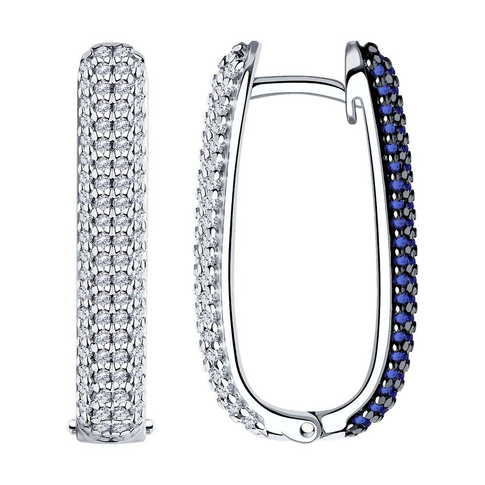 Серьги из серебра с фианитами  94-120-01900-1, фото 1