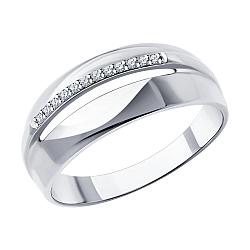 Кольцо из серебра с бриллиантами Diamant 94-210-01744-1 покрыто  родием