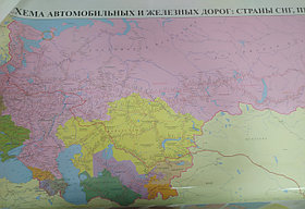 Карта-схема авто. и желез. дорог СНГ и Прибалтики