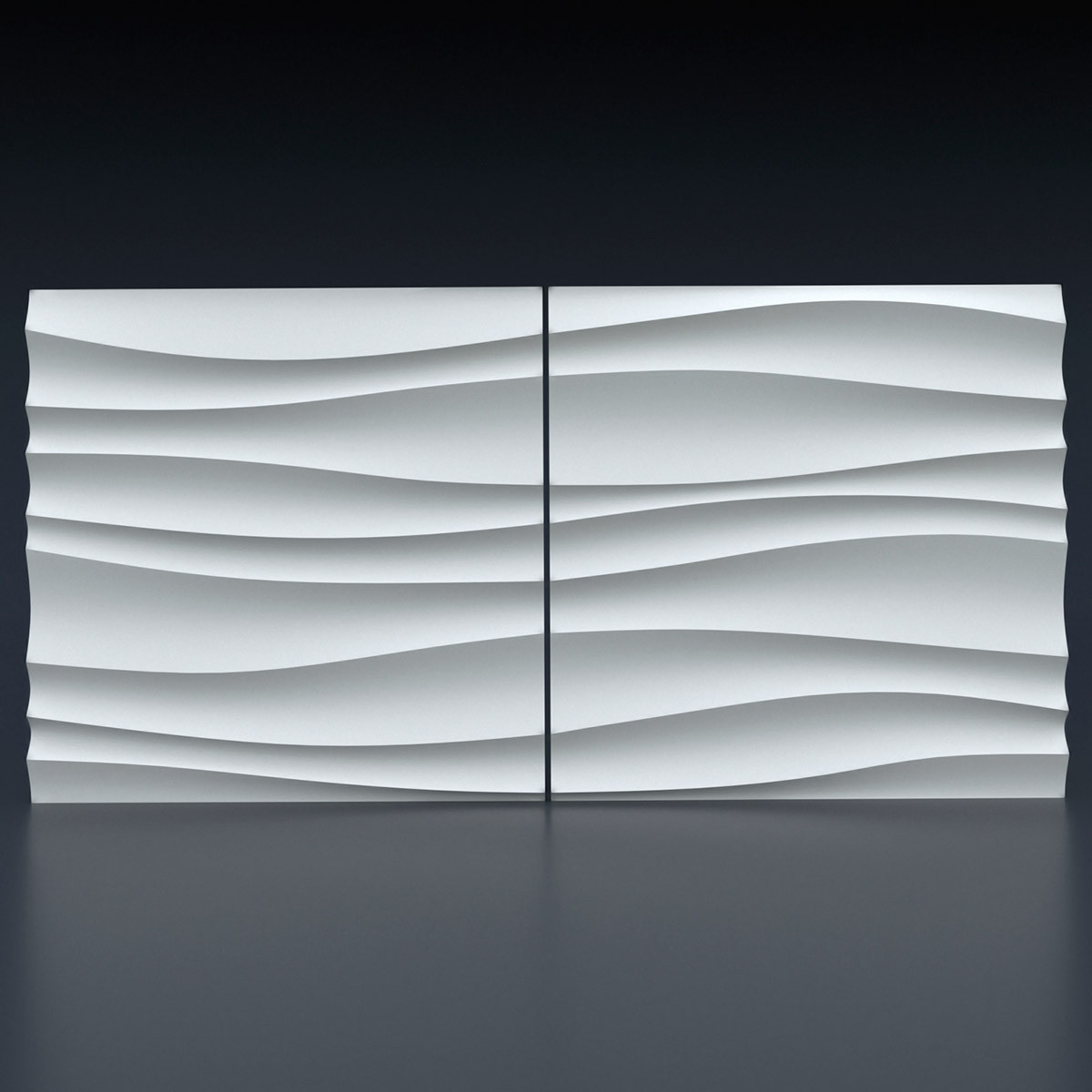 Декоративная 3Д панель «Волна двойная острая» 1000х500 мм