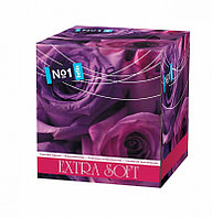 Платочки косметические вытяжные BELLA No1 EXTRA SOFT 80шт (бокс) фиолетовая роза