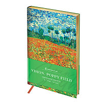 Ежедневник недатир. В6, 136л, кожзам, Greenwich Line "Vision. Van Gogh. Poppy field", тон. блок, зол