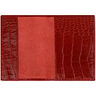Обложка для паспорта Кожевенная мануфактура с кож. карманом, красный крокодил, нат. кожа, фото 2