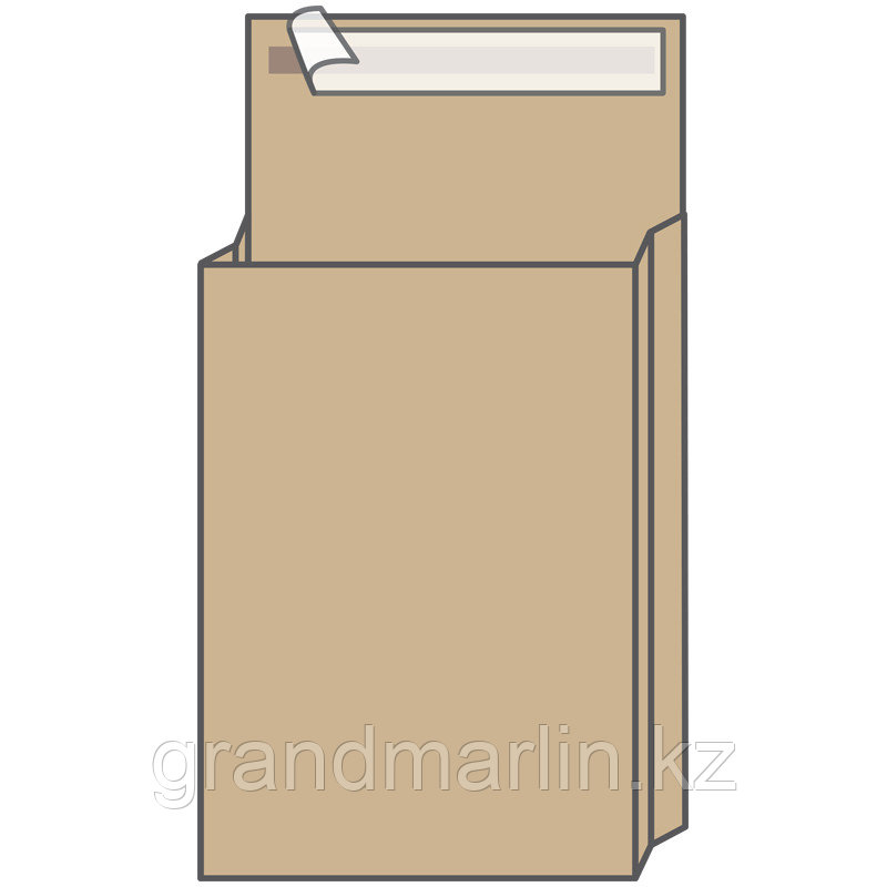 Пакет почтовый C4, UltraPac, 229*324*40мм, коричневый крафт, отр. лента, 130г/м2, фото 1