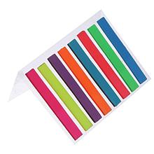 SБлок-закладки с липким краем, пластик, 20 листов, флуоресцентный, 6 мм х 48 мм, 8 цветов