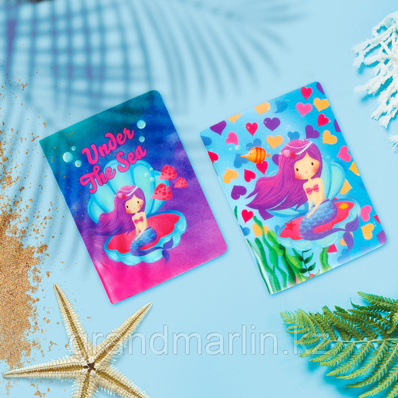 Записная книжка А6, 40л., "Русалки", тонированный блок, пластиковая обложка, ассорти, фото 1
