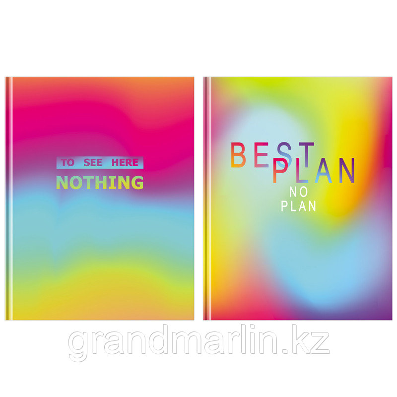 Бизнес-блокнот А5 80л. BG "Лучший план без плана", метализация, матовая ламинация, фото 1