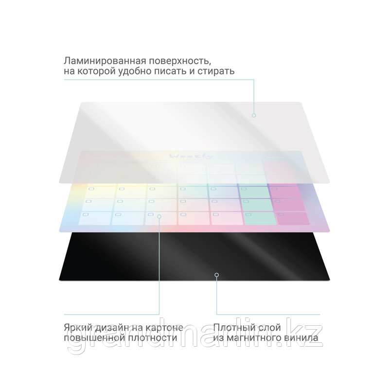 Магнитный планер на месяц MESHU А4, "Gradient", с маркером - фото 4 - id-p107440166