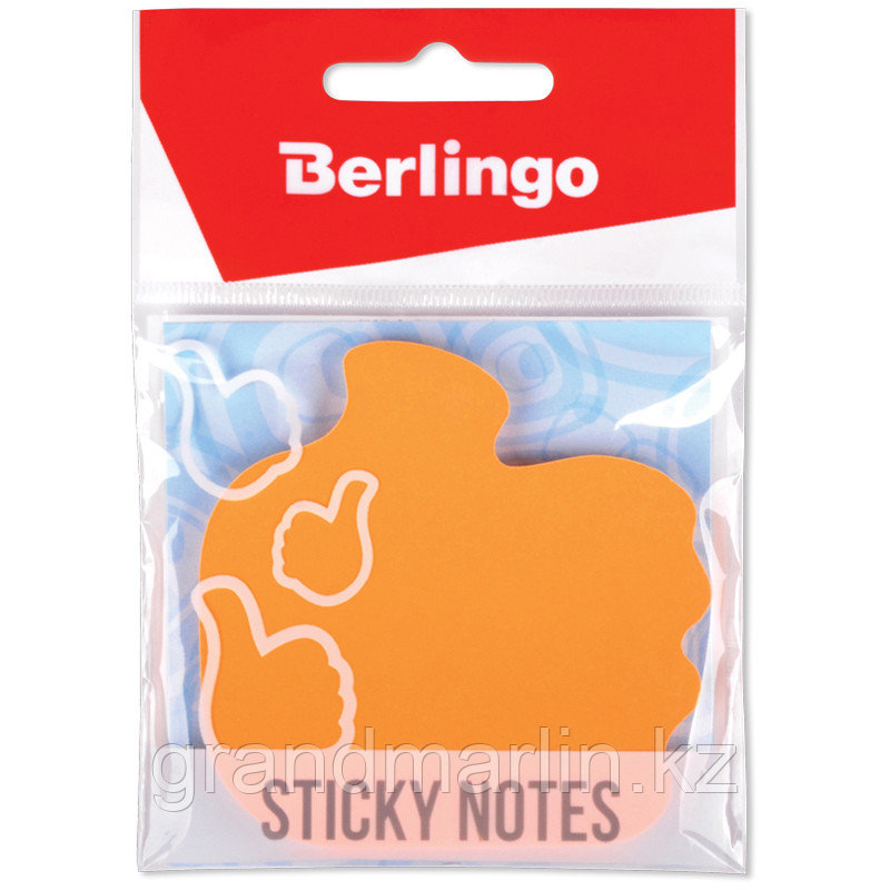 Самоклеящийся блок фигурный Berlingo "OK!" 70*70мм, 50л, оранжевый неон, европодвес - фото 1 - id-p107440219