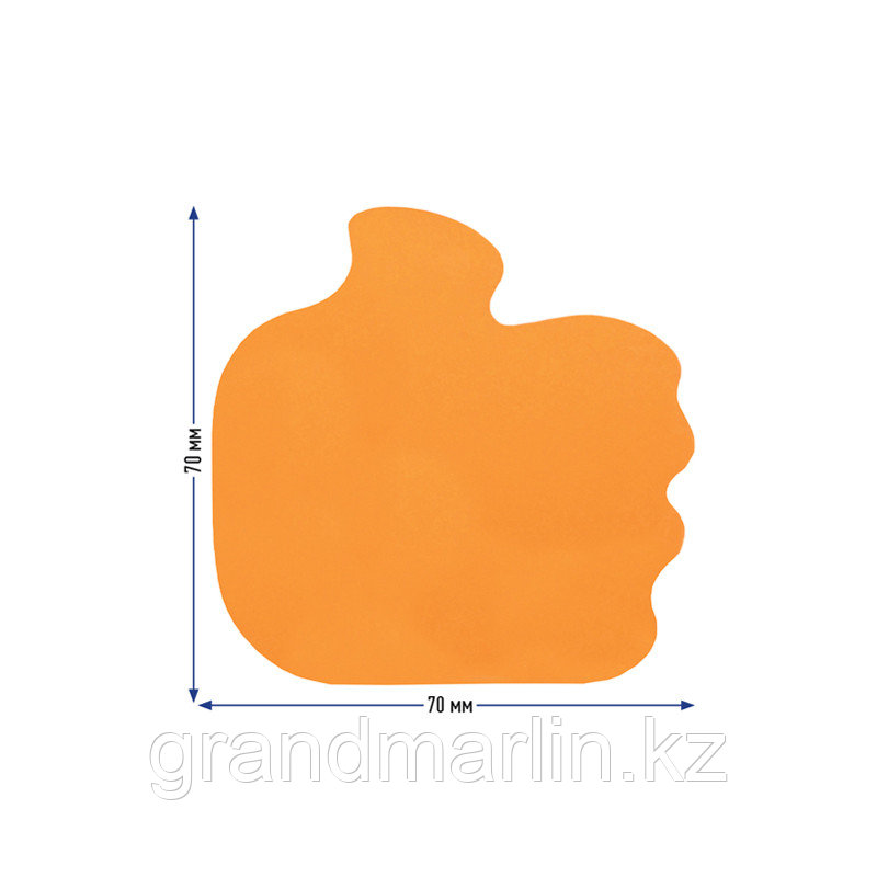 Самоклеящийся блок фигурный Berlingo "OK!" 70*70мм, 50л, оранжевый неон, европодвес - фото 4 - id-p107440219