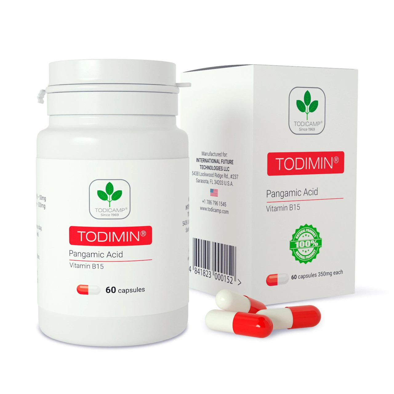 Витамин В15, 350 мг, Биологически активная добавка «Тодимин» (Пангамовая кислота) - фото 1 - id-p87799727