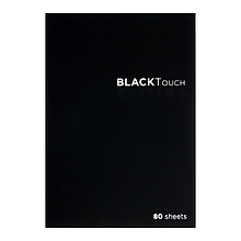 SТетрадь А4, 80 листов в клетку "Блэктач", обложка мелованный картон, ламинация Soft-Touch, блок офс