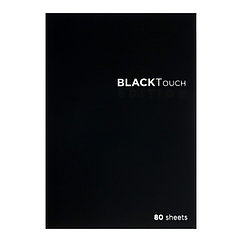 Тетрадь А4, 80 листов в клетку "Блэктач", обложка мелованный картон, ламинация Soft-Touch, блок офс