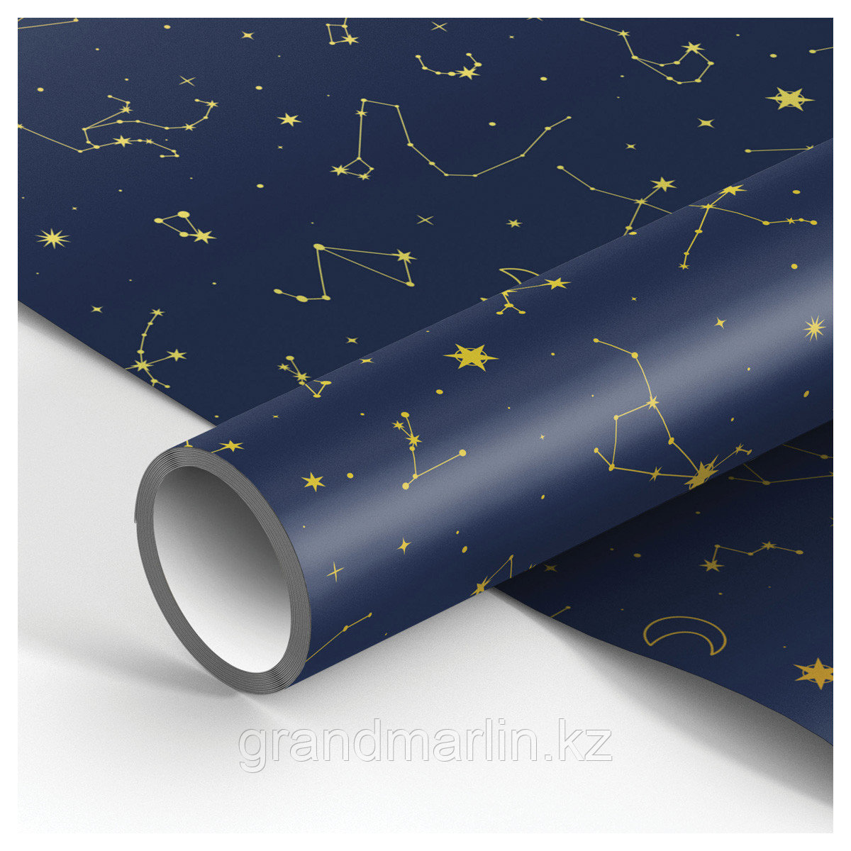 Упаковочная бумага глянц. 70*100см, MESHU "Golden constellations", 90г/м2 - фото 1 - id-p105277125