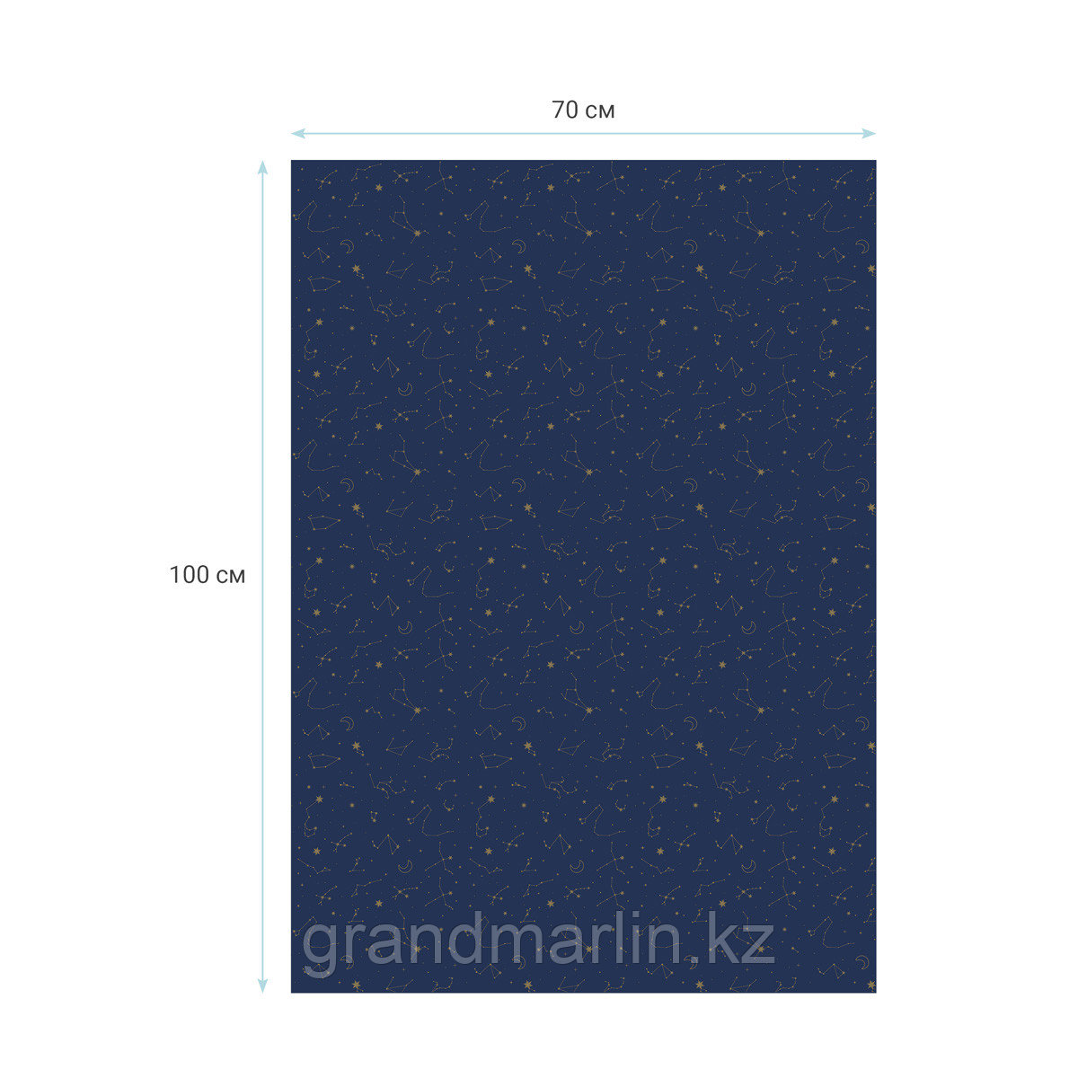 Упаковочная бумага глянц. 70*100см, MESHU "Golden constellations", 90г/м2 - фото 3 - id-p105277125