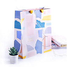 Пакет подарочный 26*32*12см MESHU "Pastel colors", отд. фольгой, матовая ламинация