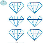 Скрепки фигурные 25мм, Meshu "Diamonds", 6шт., пакет с европодвесом, фото 2