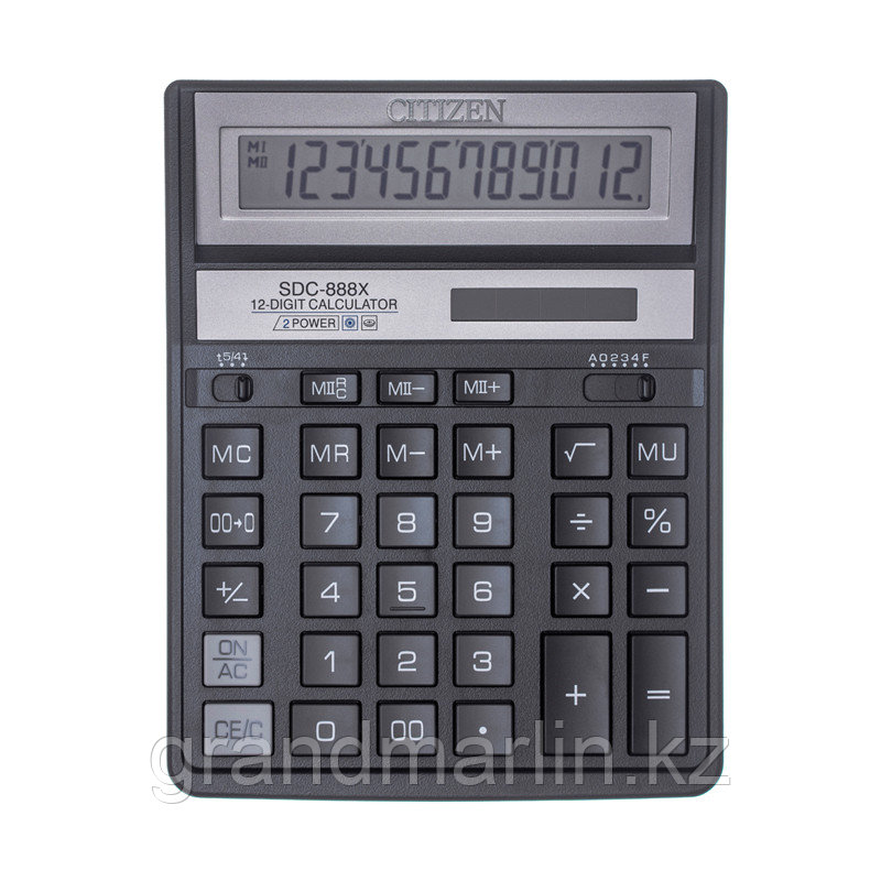 Калькулятор настольный Citizen SDC-888XBK, 12 разрядов, двойное питание, 158*203*31мм, черный - фото 2 - id-p107441131